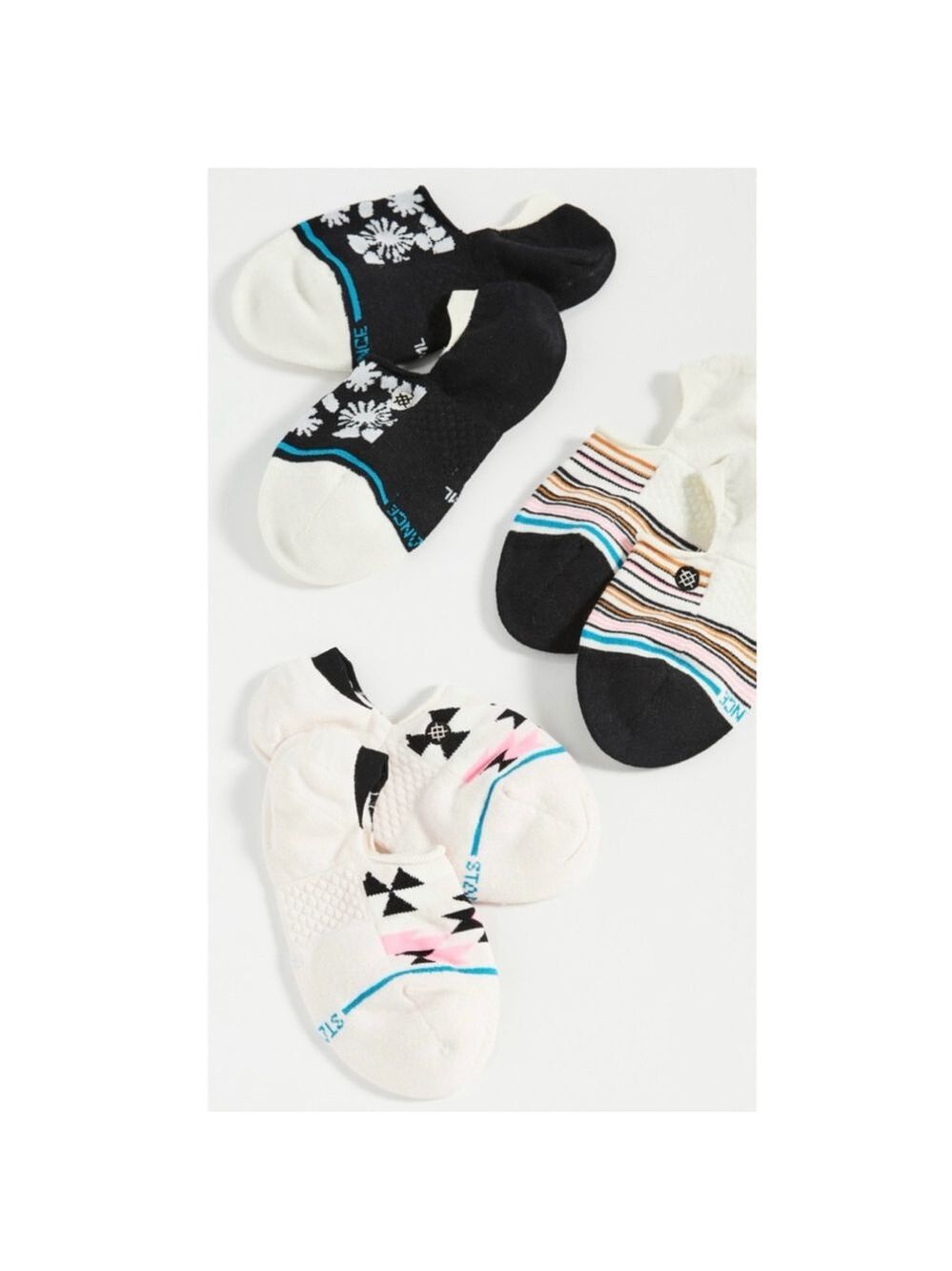 NEW Stance and Adidas Pink Black Gray and White Liner No Show Sock Bundle - Picture 2 of 14
